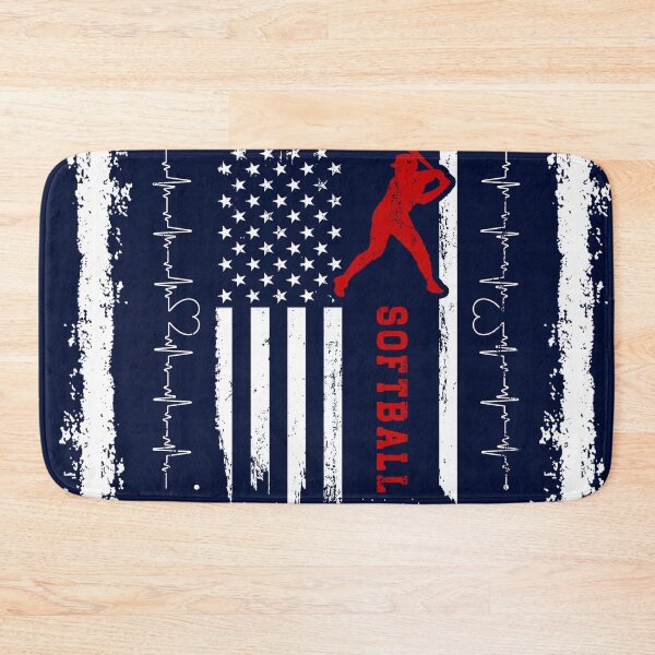 Item preview, Softball America Flag Blue Retro designed and sold by LittleFunky79.