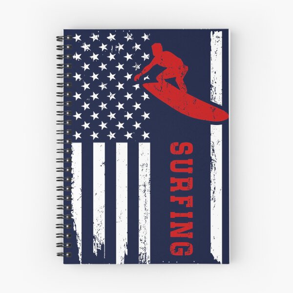 Aperçu de l'œuvre Surf Amérique Drapeau Bleu Retro créée et vendue par LittleFunky79.