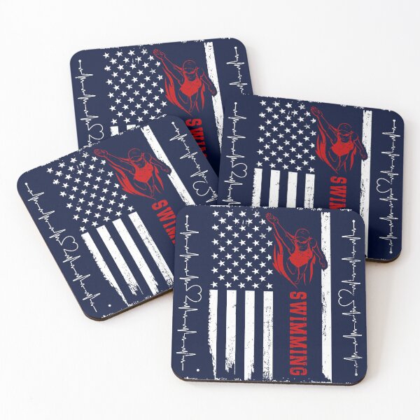 Item preview, Swimming America Flag Blue Retro designed and sold by LittleFunky79.