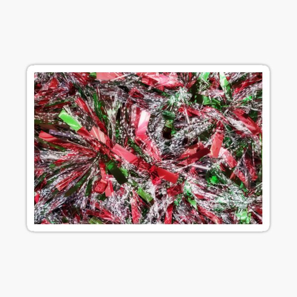 Christmas Tinsel - Red and Green Sticker