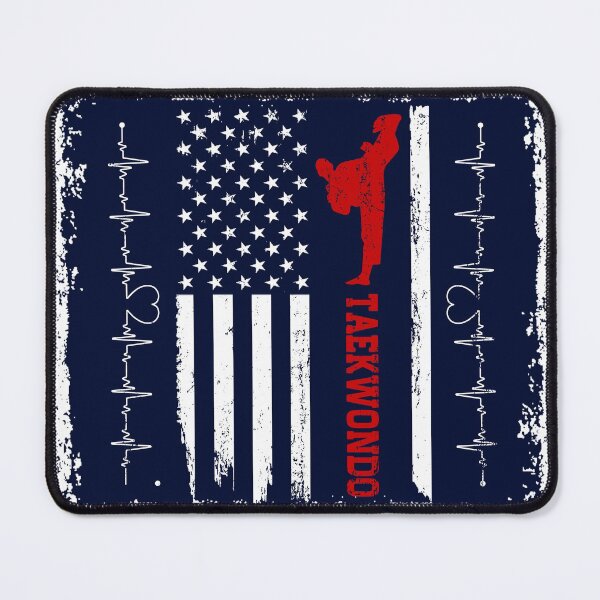 Item preview, Taekwondo America Flag Blue Retro designed and sold by LittleFunky79.