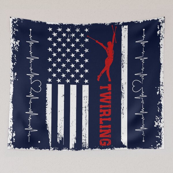 Item preview, Twirling America Flag Blue Retro designed and sold by LittleFunky79.