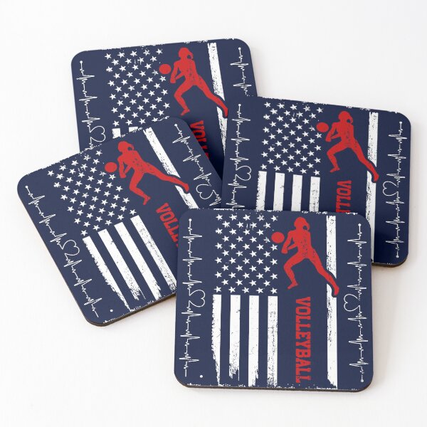 Item preview, Volleyball America Flag Blue Retro designed and sold by LittleFunky79.