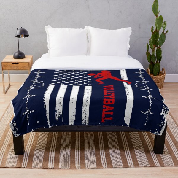 Artikelvorschau, Volleyball Amerika Flagge blau Retro entworfen und verkauft von LittleFunky79.