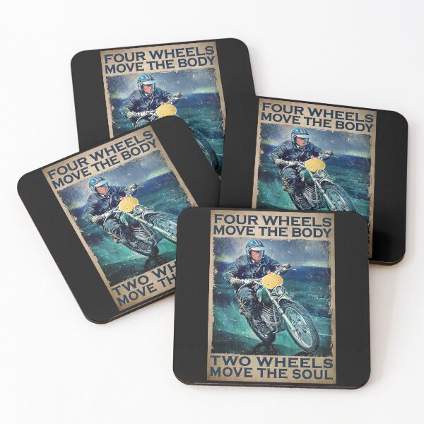 Item preview, Four Wheels Move The Body Two Wheels Move The Soul - Men Motorcycle Poster Gift designed and sold by SockaArt1.
