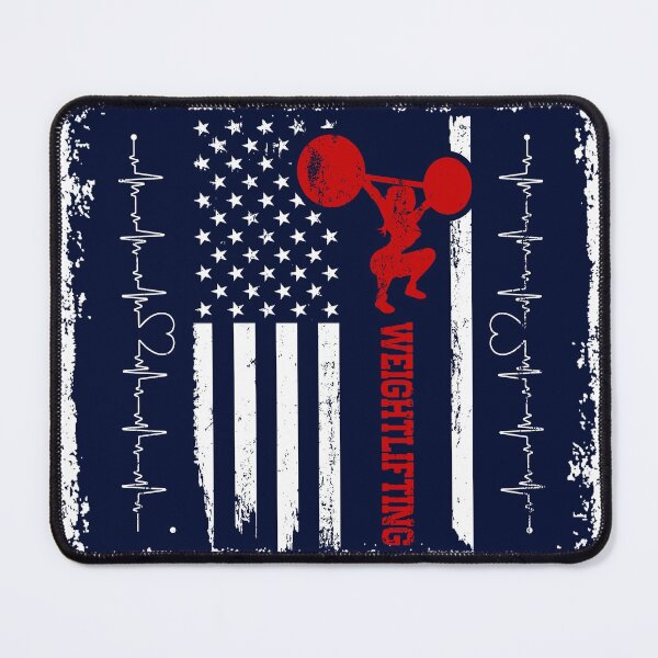 Item preview, Weightlifting America Flag Blue Retro designed and sold by LittleFunky79.