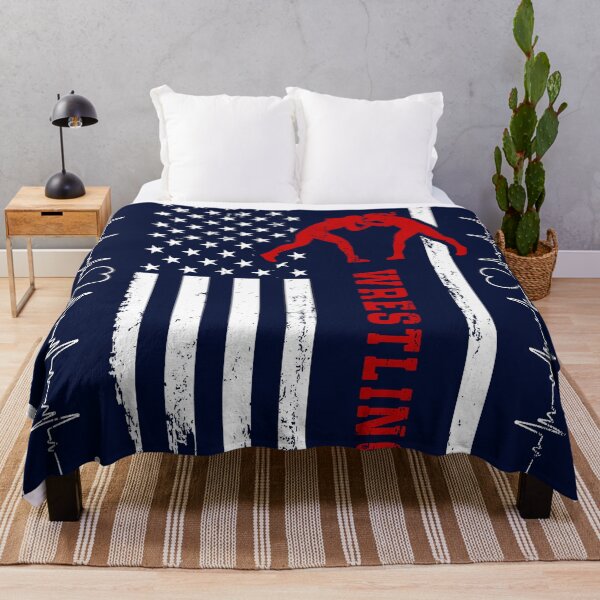 Item preview, Wrestling America Flag Blue Retro designed and sold by LittleFunky79.