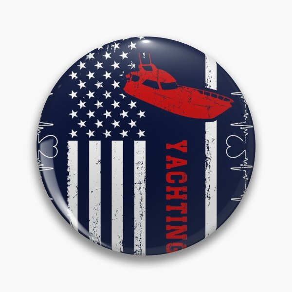 Item preview, Yachting America Flag Blue Retro designed and sold by LittleFunky79.