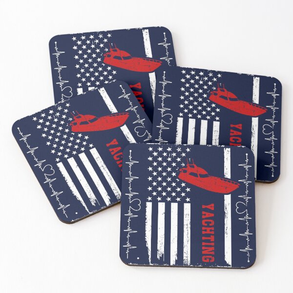Item preview, Yachting America Flag Blue Retro designed and sold by LittleFunky79.