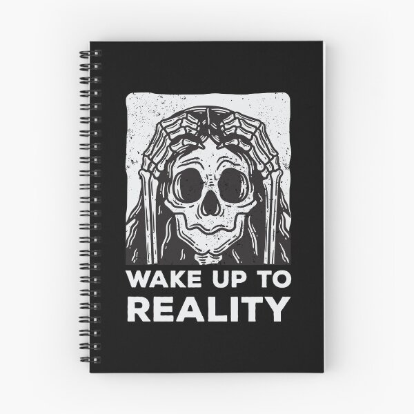 Item preview, Wake up to reality skull skeleton funny quote designed and sold by Mindy Bubble.