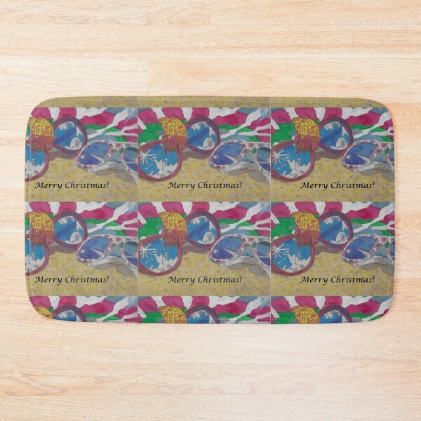 Item preview, At the Beach Christmas Sunglasses Lying on the Sand with a Hermit Crab and Beach Towel with Text designed and sold by AliCatOriginals.