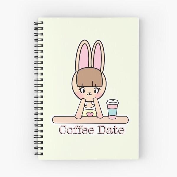 Item preview, Kawaii Bunny Coffee Date designed and sold by bunnyteawhimsy.