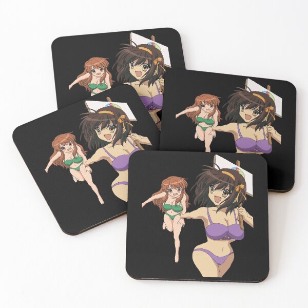 Item preview, Astute Koizumi Yuki Anime Haruhi And Mikuru In Swimsuits  Premium Retro designed and sold by BeachBestAmanda.