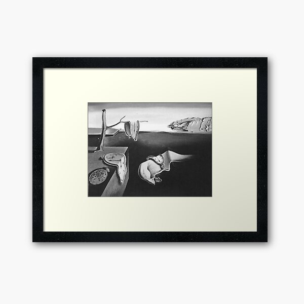 Vista previa del artículo con la obra «La persistencia del tiempo de Salvador Dali (blanco y negro)», diseñado y vendido por mareabello.