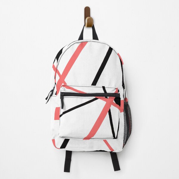 Item preview, Seamless Abstract Coral and Black Stripes on White Pattern designed and sold by taiche.