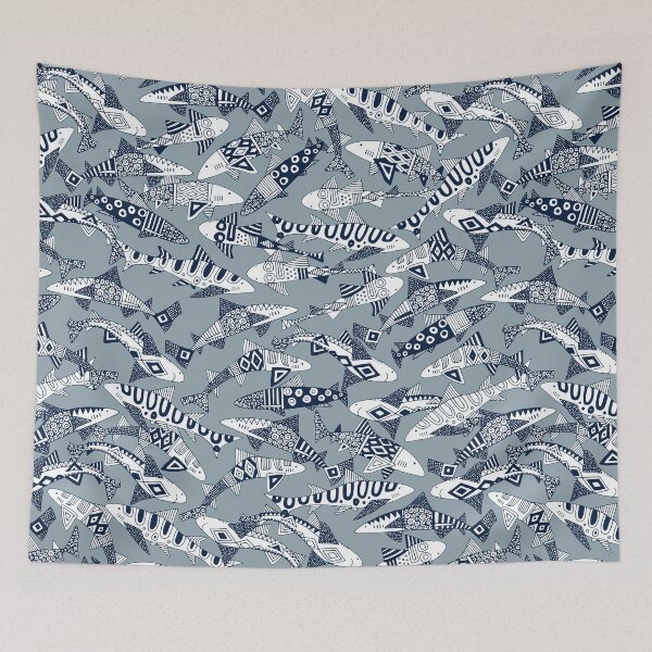 Item preview, shark party blue designed and sold by scrummy.