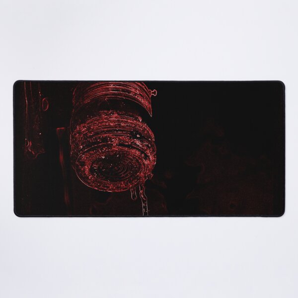 Item preview, Glowing Red Icicles Frozen Mid Drip from an Outside Light Photograph designed and sold by AliCatOriginals.
