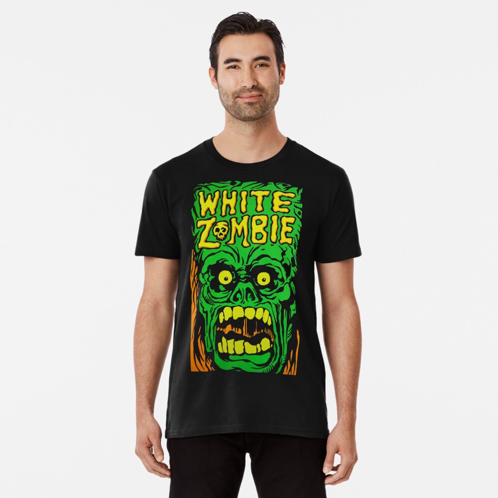 Green Monster Yell Shirt - White Zombie