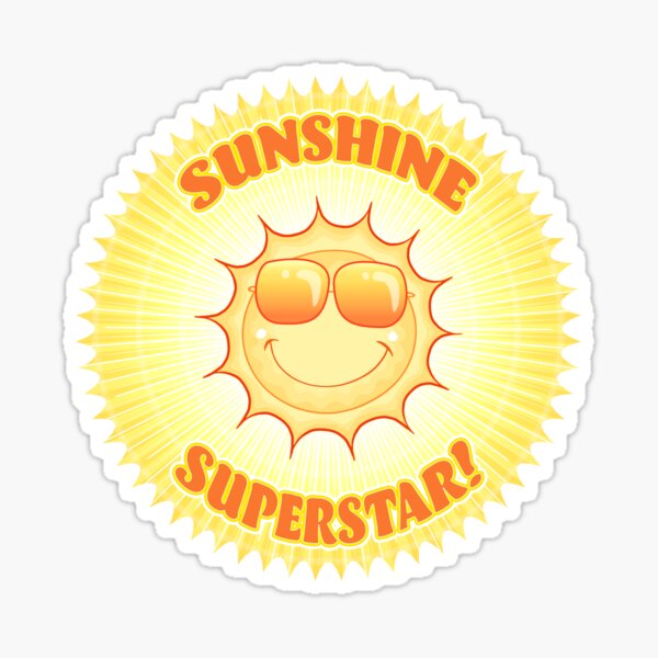 "Sunshine Superstar" Sticker for Sale by Lines Redbubble
