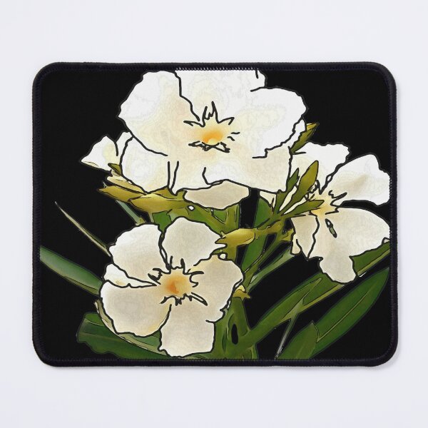 Item preview, White Oleander Black Outline Art On Black designed and sold by taiche.