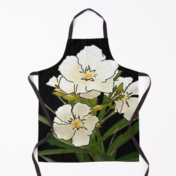 Item preview, White Oleander Black Outline Art On Black designed and sold by taiche.