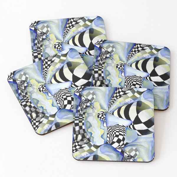 Item preview, Embellished Metaphisical Geometric Chessboard Watercolor Abstract designed and sold by Nisuris.