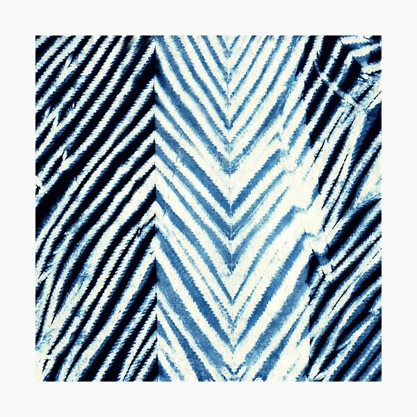 Indigo Blue Japanese Shibori Tie Dye Photographic Print