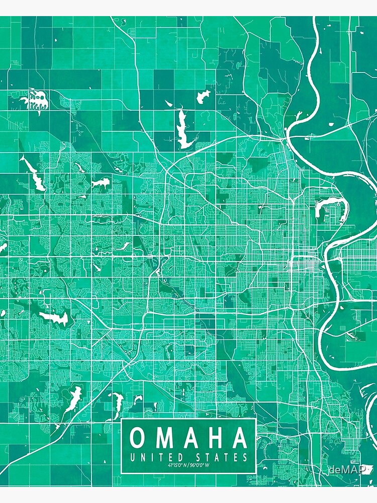 Omaha City Map Of Nebraska USA Watercolor Poster For Sale By DeMAP   Flat,750x,075,f Pad,750x1000,f8f8f8 