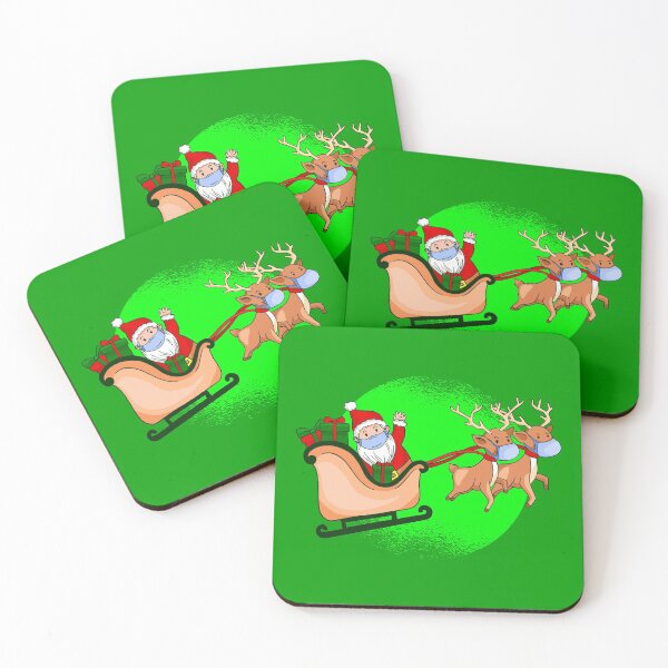 Item preview, coronavirus face mask santa claus reindeer ugly christmas sleigh covid designed and sold by Gossip Rag.