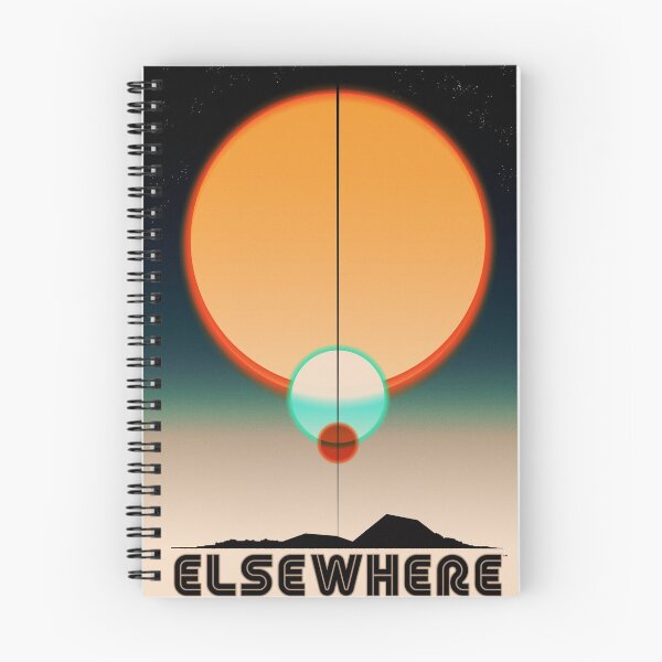 Item preview, Elsewhere, Scifi Atompunk Hauntological Retro Parody Travel Poster designed and sold by doomsdayllc.