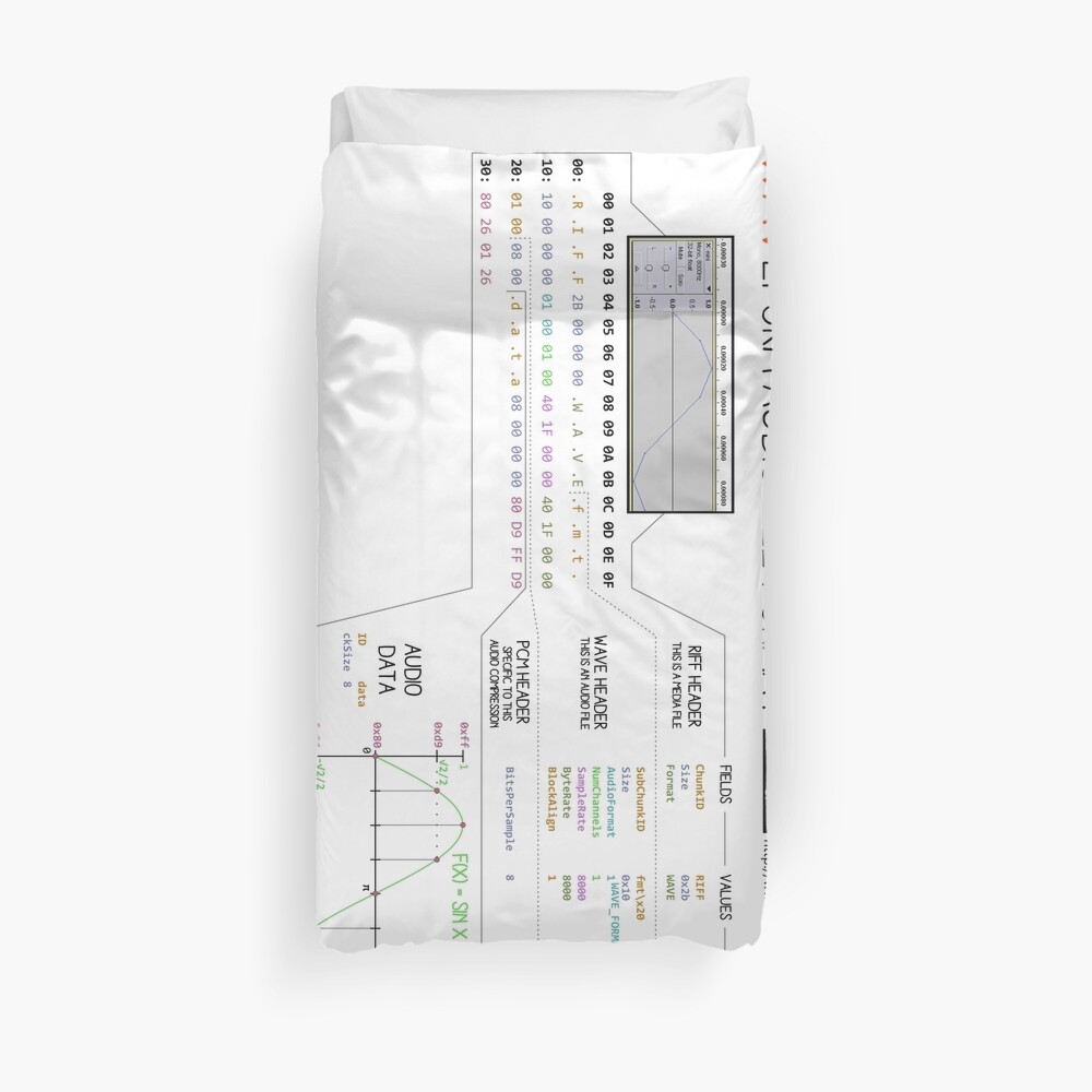 a mini WAV binary Duvet Cover