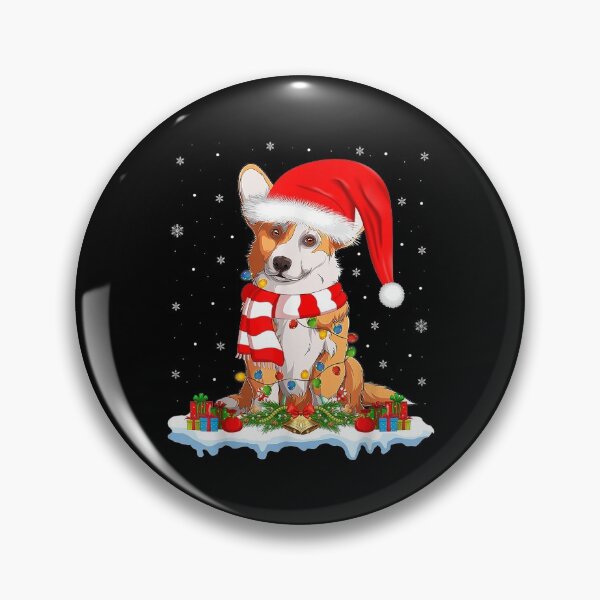 Item preview,  Corgi Dog Lover Xmas Lighting Santa Hat Christmas designed and sold by irmansw.