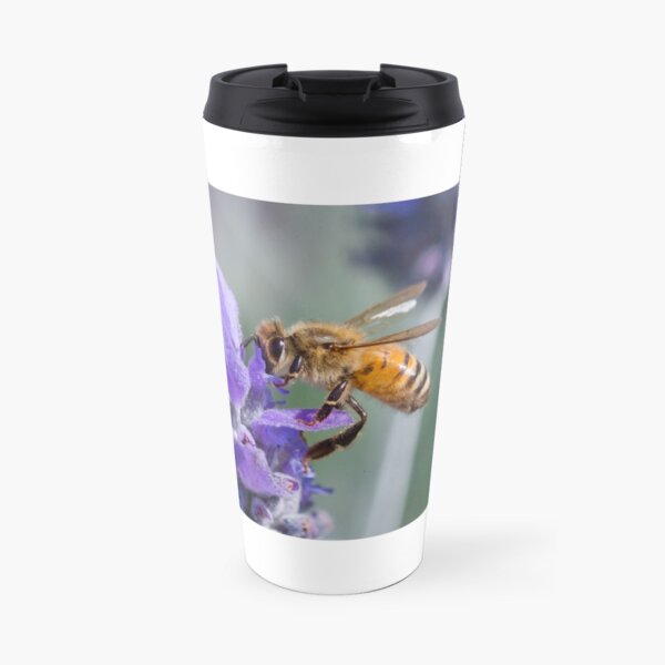 Lavendar flower with bee Travel Mug