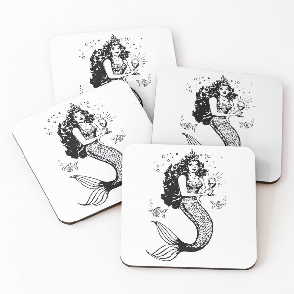 Item preview, Mermaid Drinking Wine designed and sold by domdesigns468.