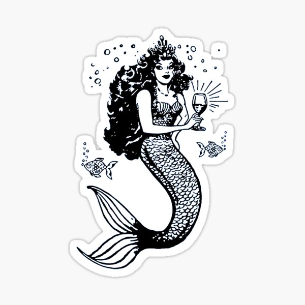 Drinking Mermaid Stickers for Sale