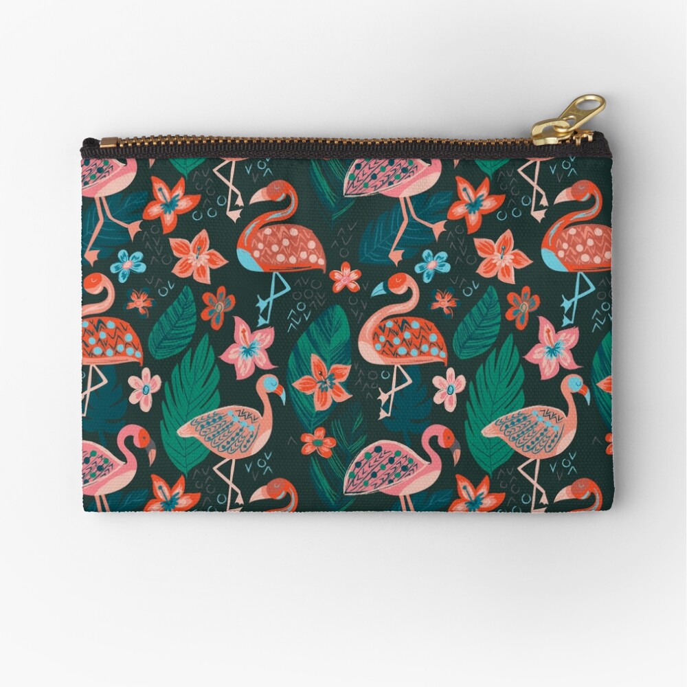 Flamingo Parade Zipper Pouch