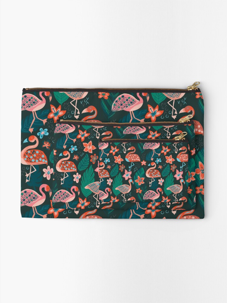 Alternate view of Flamingo Parade Zipper Pouch
