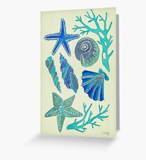 Blue Seashells Greeting Card