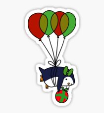 Christmas Balloon Penguin Sticker