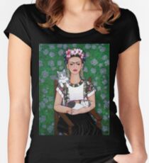 Frida cat lover Women's Fitted Scoop T-Shirt