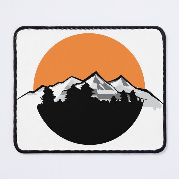Item preview, Geometric Mountains Line Art Sun Moon Landscape designed and sold by grafixmaster.