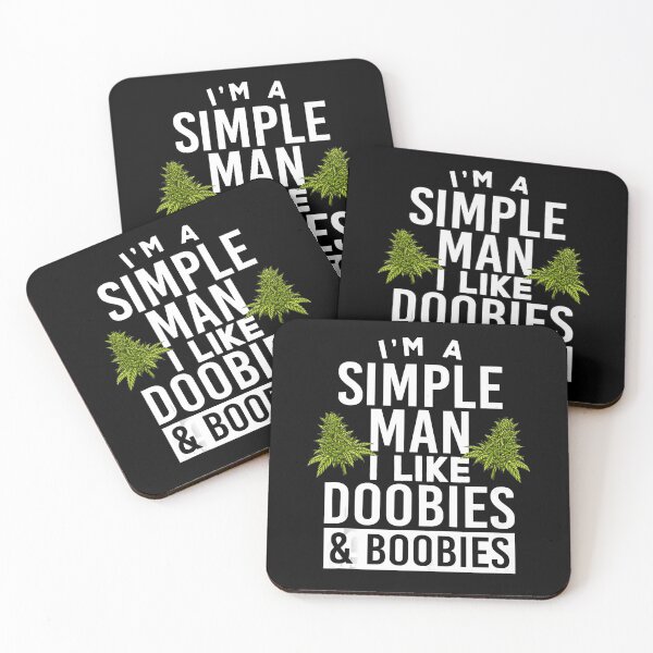 Item preview, I'm a Simple Man I Like Doobies & Boobies Funny Weed Stoner  designed and sold by WoolRudransh.