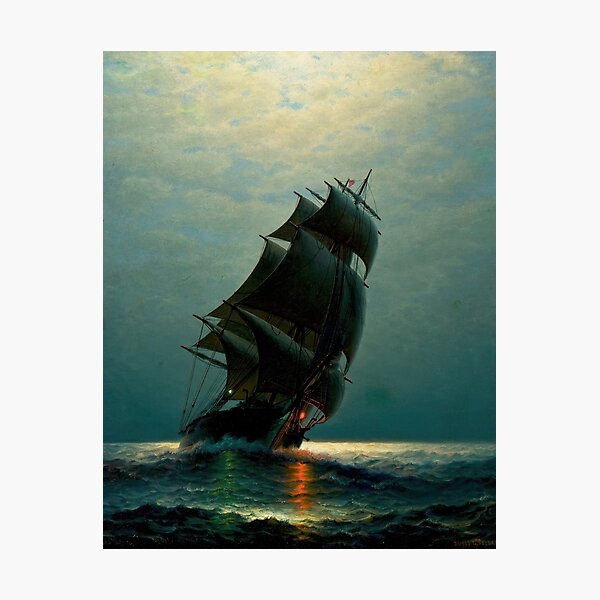 Item preview, James Gale Taylor - Ship at Night designed and sold by badmemes.