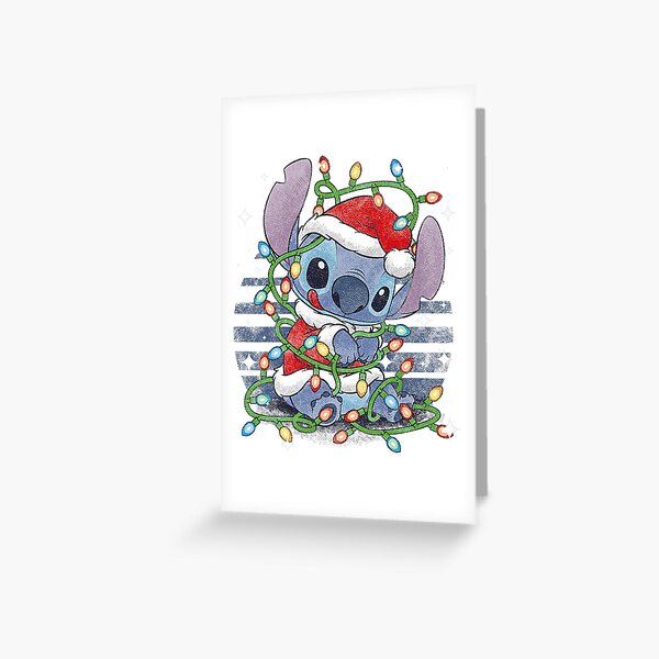 Christmas Lilo and Stitch Christmas Lights  Greeting Card