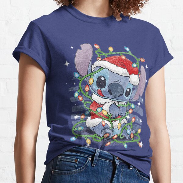 Lumières de Noël Lilo et Stitch de Noël T-shirt classique