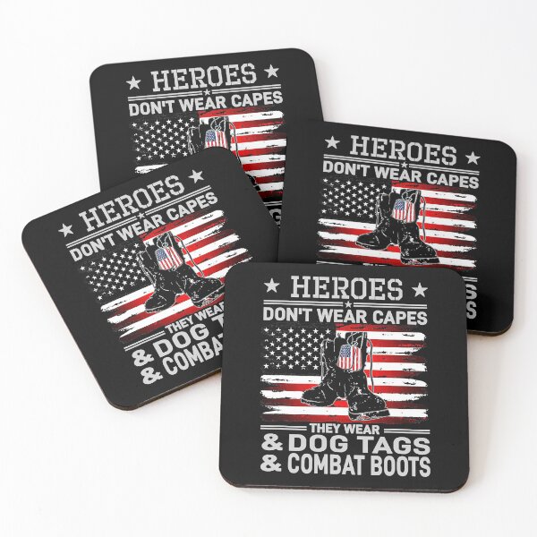 Item preview, Heroes Don't Wear Capes, They Wear Dog Tags & combat boots  designed and sold by WoolRudransh.