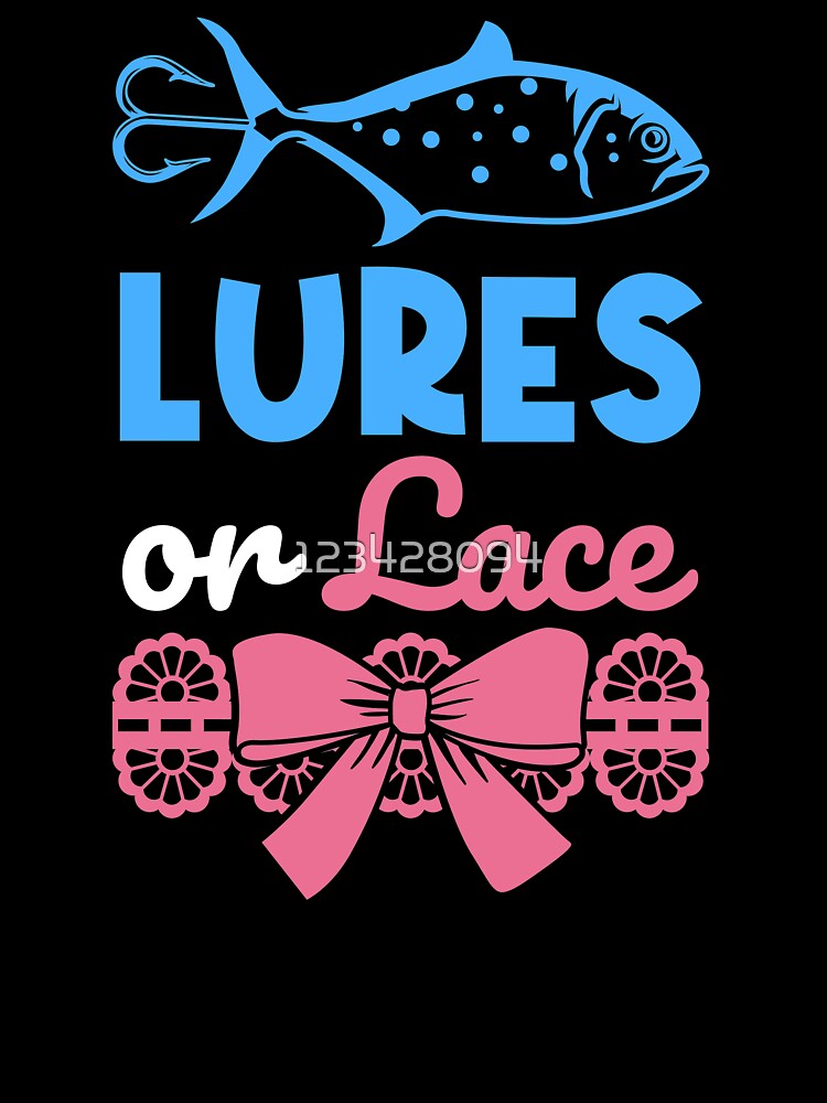 Lures Or Lace Gender Reveal Fishing Themed Girl Boy Kids T-Shirt