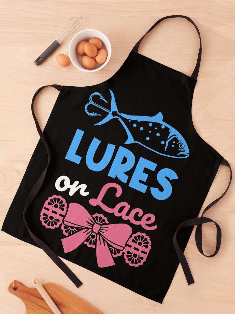 Lures Or Lace Gender Reveal Fishing Themed Girl Boy | Apron