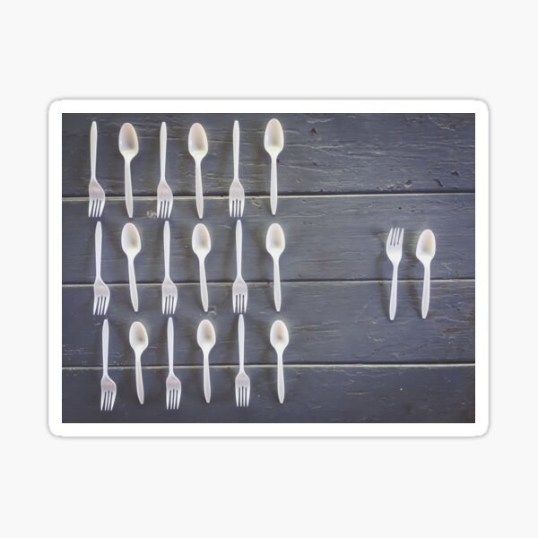 Item preview, spoons and forks on the wooden table designed and sold by Mrvell.