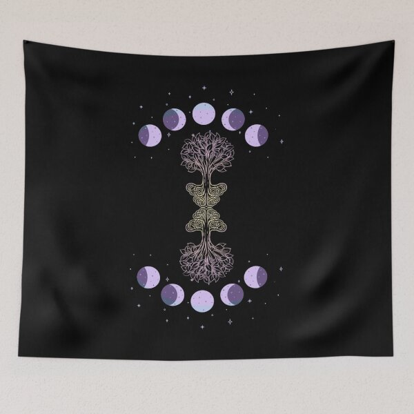 Item preview, Phase of the Moon Retro 60's 70's Vibe Tree of Life Gift Idea designed and sold by DKA-2ndBoy.